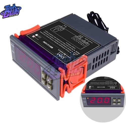 MH1210W AC 90-250V DC 9-72V 10A Digital Temperature Controller Thermostat Regulator with NTC Sensor Heating Cooling Control