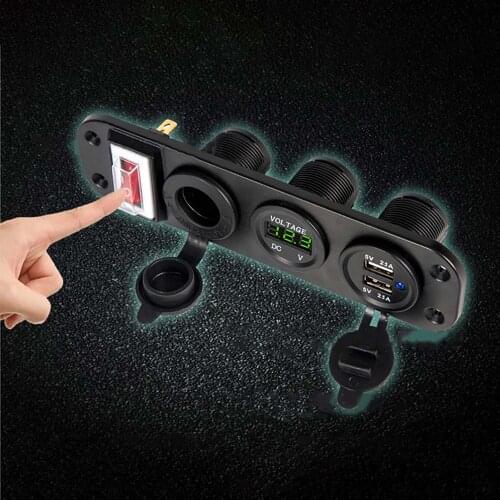 For Most Kinds Of Model USB 12V-24V Car Voltmeter Lighter Dual Panel Wide Voltage