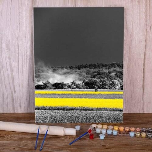 Photograph European Landscape Paint By Numbers Package Oil Paints 50*70 Oil Painting Wall Decoration For Kids Handiwork