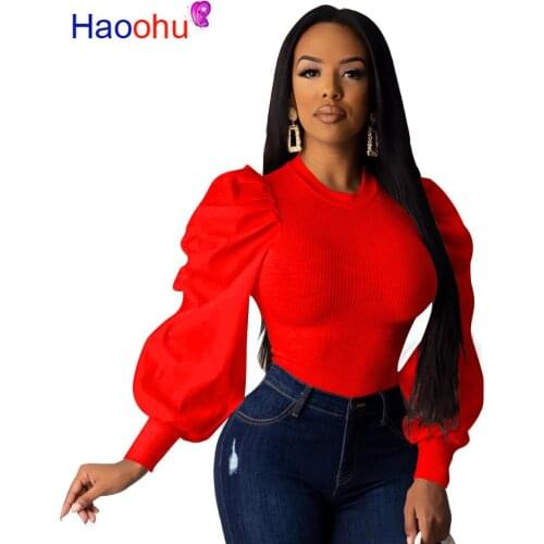 HAOOHU Women's Knitted T-shirts