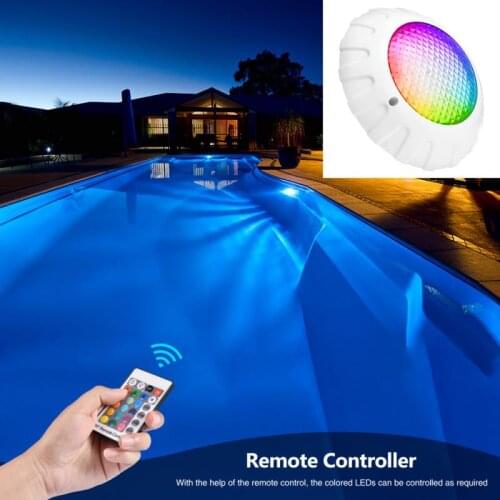 Ip68 Led Swimming Pool Light 38W Led Waterproof UnderWater Light AC/DC12V Pond Lights RGB wireless remote control wall mount