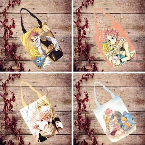 IVYYE 1PCS Fairy Tail Fashion Anime Canvas Shoulder Bags Casual Shopping Bag Cartoon Tote Handbag Travel Lady Girls New