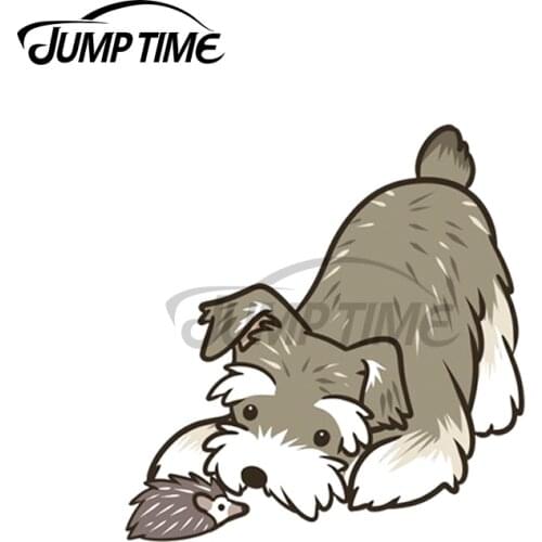 JumpTime 13 x 4.4cm For Schnauzer Kawii Dog Car Stickers Auto Vinyl Decals Waterproof Motorcycle Truck Bumper Window Decal