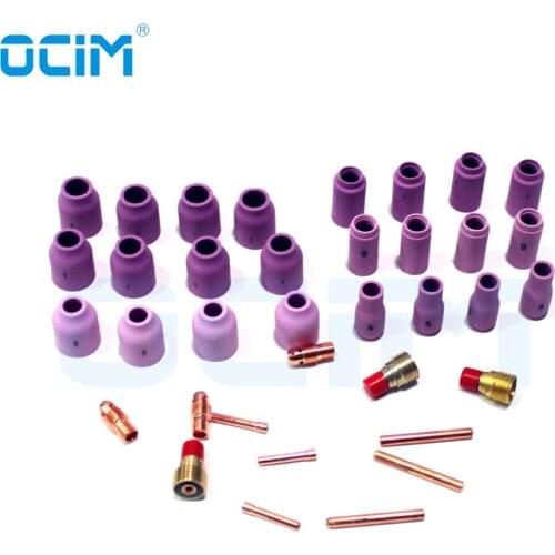 36pcs TIG Torches Kit Alumina Nozzle Back Cap Collet Body Fit TIG Welding Gun SR WP9 20 25