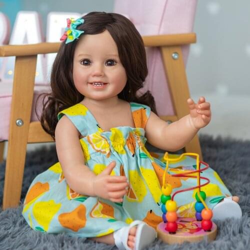 NPK Doll 22 inch full Body Silicone Soft Touch Reborn Princess Girl Doll Cammi Hand Detailed Painting Soft Touch Waterproof