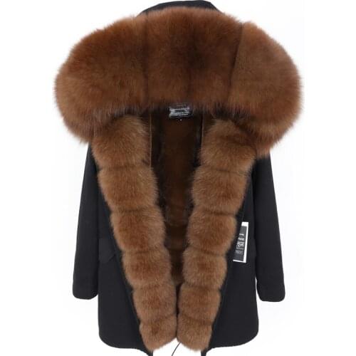 MAOMAOKONG2020 new Real Fox Fur Collar Winter Coat Womens Jacket Plus velvet thick detachable lining