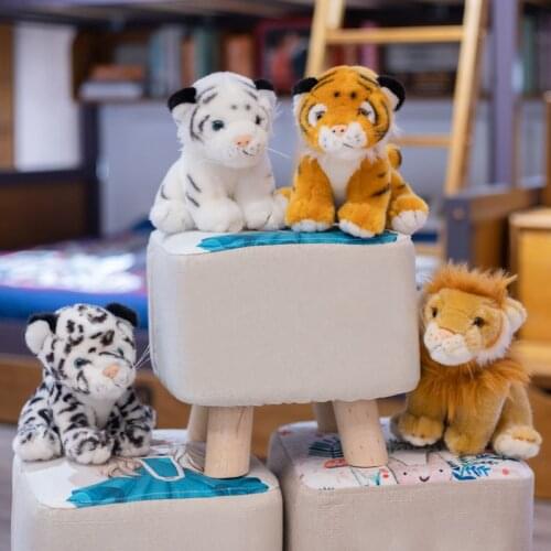 20cm Cute Stuffed Animals Plush Toy Simulation Lion Tiger Panda Leopard Husky Dog Plush Animal Toy For ChildrenS Soft Toys