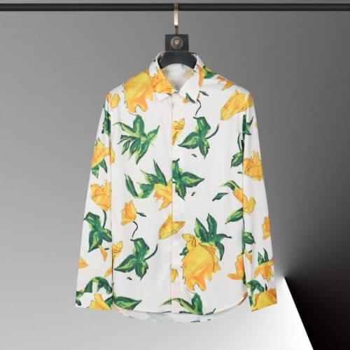 Minglu Cotton Male Shirts Luxury Digital Allover Printing Long Sleeve Casual Mens Dress Shirts Fashion Slim Fit Party Man Shirts