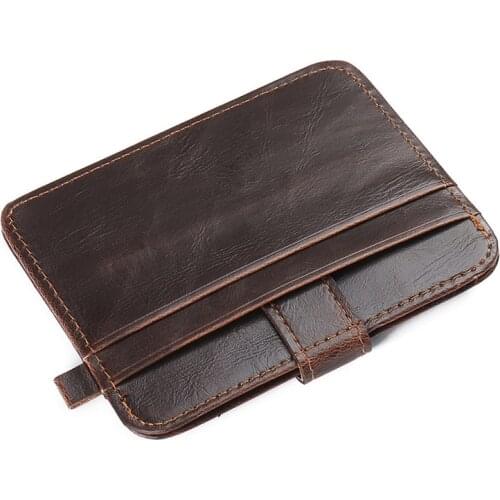 Mens Faux Leather Small ID Credit Card Business Wallet Holder Slim Pocket Case 28GD