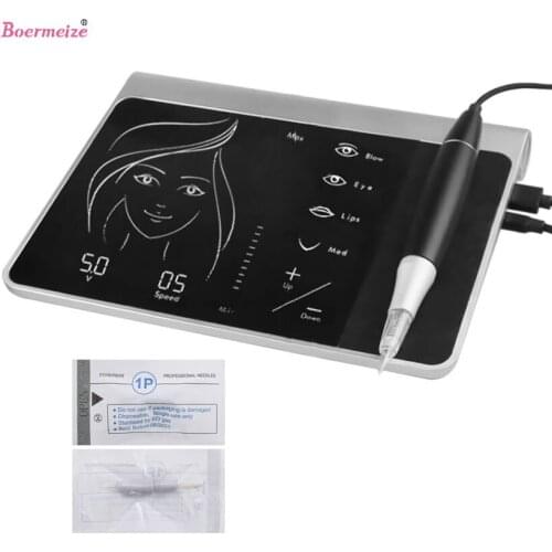 Tattoo Machine Kit Set Digital Permanent Makeup Tattoo Device Kit Professional Siwss Motor Tattoo Power Supply for Eyebrow Lip