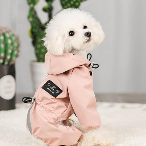 Impermeable Perro Dog Clothes Jacket Waterproof Mesh Breathable Sweat-Absorbent Reflective Dog Raincoat Coat Roupa Puppy Jackets