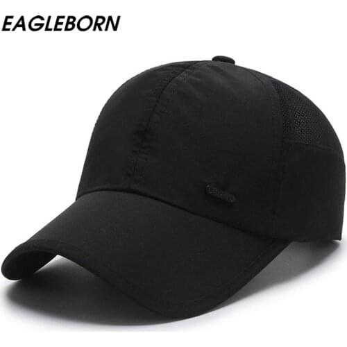New Summer Hat Men Outdoor Polyester Breathable Sunshade Baseball Cap Mesh Cap Light and Solid Color Dadhat Sunscreen Sun Hat