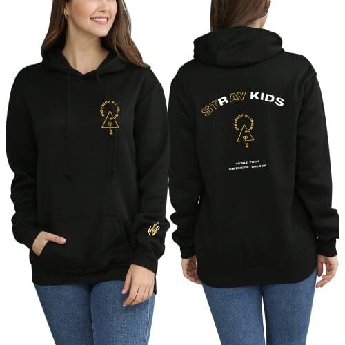 2020 New Arrival Stray Kids District 9 Unlock Concert Fashion Hoodies Cool Fans Long Sleeve Sweatshirts Hooded Women/Men Clothes