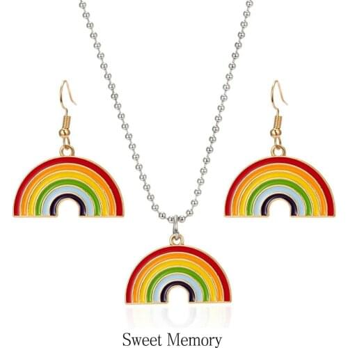Sweet Memory Men Women Fashion Jewelry Classic Rainbow Flag Earring Gay Pride Charm Alloy Enamel Dangle Earrings