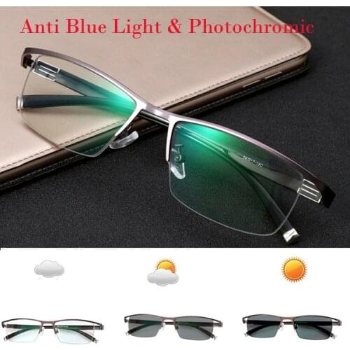 Photochromic + Anti Blue Light Blocking Filter Reduces Digital Eye Strain Clear Regular Computer Gaming Sleeping Better Glasses