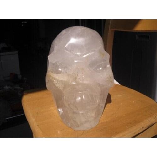 SUIRONG---412++++HUGE NATURAL WHITE CLEAR QUARTZ CRYSTAL SKULL CARVED From China