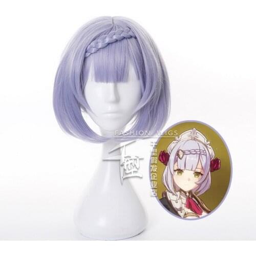 Anime Genshin Impact Noeru Light Purple Short Cosplay Wig Synthetic Hair Noel Project Halloween Carnival Party Wigs