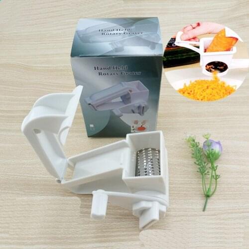 Plastic hand crank cheese grater Rotary ginger slicer Chocolate grater with stainless steel drum