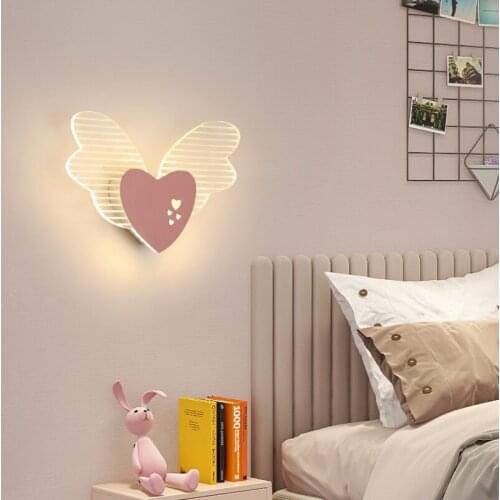 Simple light-emitting diode wall lamp indoor bedroom bedside living room wall hanging lamp warm and romantic love lamp personal