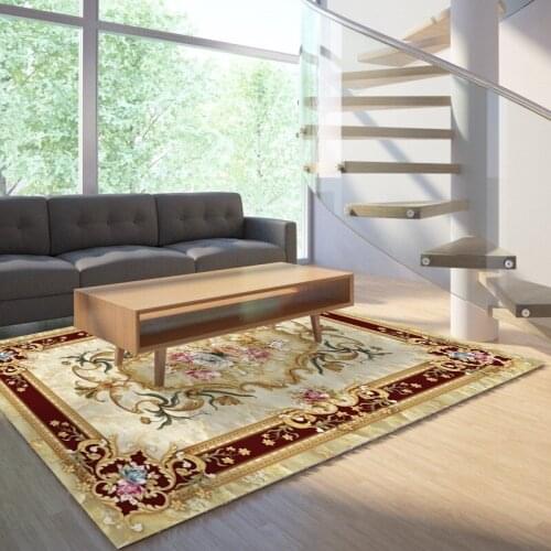 Reese Velvet Fleece Traditional Persian Chinese Palace Style Flower Anti Slip Carpets Pro Area Rug Living Room Bedroom Washable