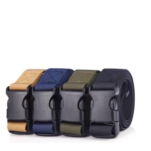 Mens military outdoor girdle Leisure buckle belt multi-functional imitation nylon canvas tactical belt punk 120cm black