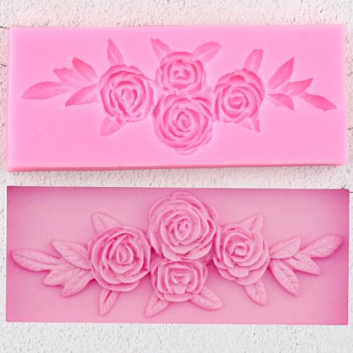 Tree Rose Flower Silicone Mold Wedding Fondant Cake Decorating Tools Cookie Baking Candy Polymer Clay Chocolate Gumpaste Moulds