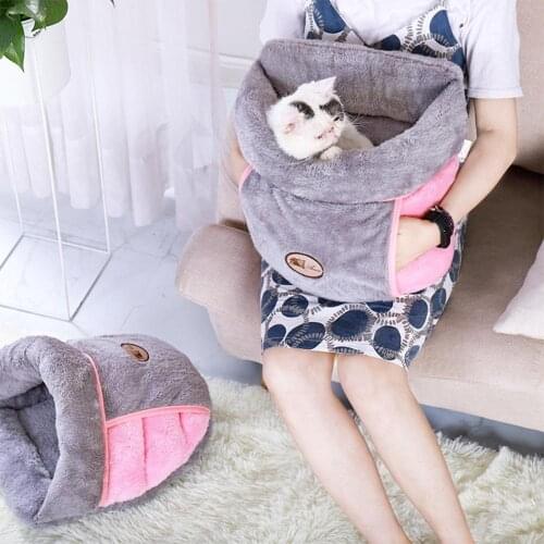 Winter Dog Cat Sleeping Bag Warm Thickening Puppy Sleeping Cave House Pet Nest Hand Warmer