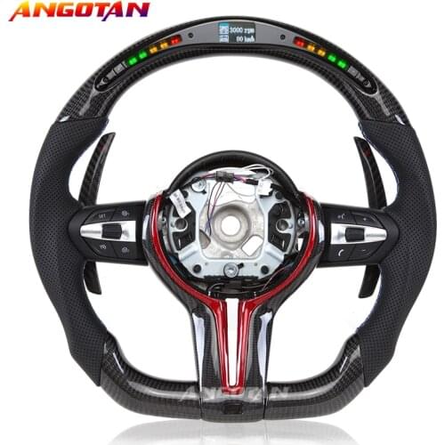 Sports Steering Wheel Fit For BMW M3 Series X1 X2 X3 X4 X5 X6 Carbon Fiber LED Perforated Leather Car Steering Wheel