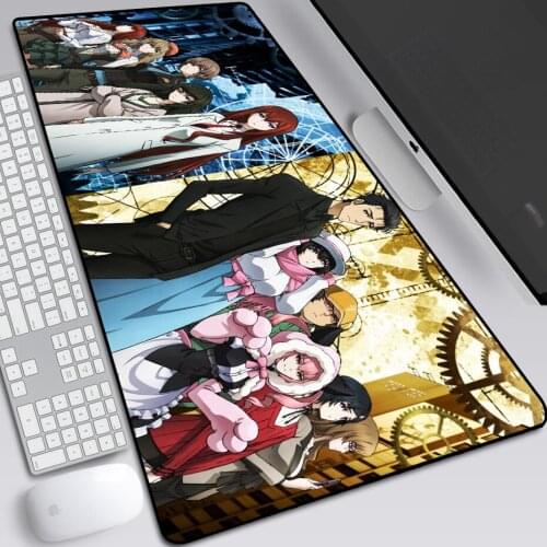 Steins Gate 3mm Anime Large Pad Mouse Mat Computer Gamer Locking Edge Mouse Keyboard Mice Mat Pad Waterproof 40x90