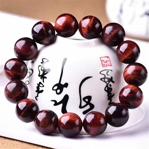 Top Natural Red Tigers Eye Bracelet For Women Men Cat Eye Crystal Round Beads Stone Stretch AAAAA 8mm 10mm 12mm 14mm 16mm 18mm