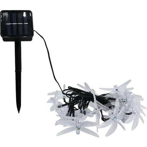 SZYOUMY Solar Powered Outdoor String Lights 20 30 Leds Dragonfly Starry Lighting christmas decorations for home Garden Light