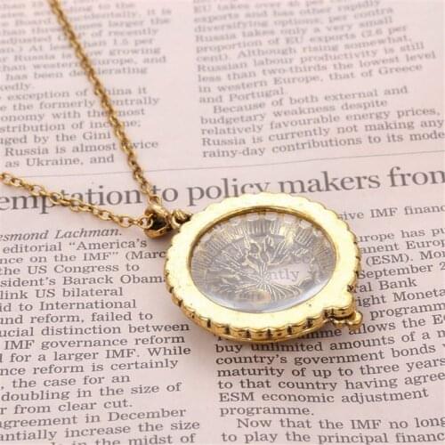 Vintage Chain Magnifying Glass Hot Necklace Pendant Grandma Gift Metal Magnifier P0RE