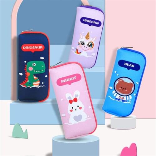 Waterproof and lightweight cartoon pencil case Cute stationery bag Animal pencil bag gifts for children school supplies pen case