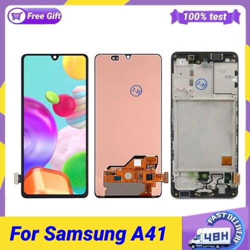 6.1" For Samsung Galaxy A41 A415 Lcd Display Cell Phone Touch Screen Digitizer Assembly Parts For Samsung A41 A415 With Frame