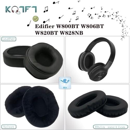KQTFT 1 Pair of Velvet leather Replacement EarPads for Edifier W800BT W806BT W820BT W828NB Headset Earmuff Cover Cushion Cups