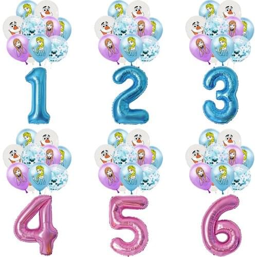 13 Pcs Frozen 2 Balloon Combination Childrens Birthday Party Elsa Anna Cartoon Girl Kids Game Party Latex Balloon Decoration