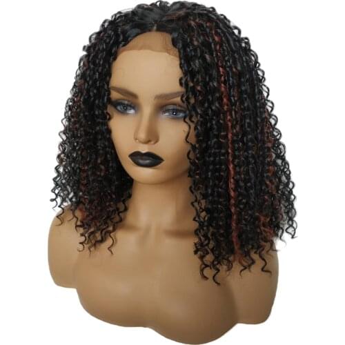 22 Inch Natural Lace Front Short Loose Curly Layered Wigs Heat Resistant Synthetic Wig