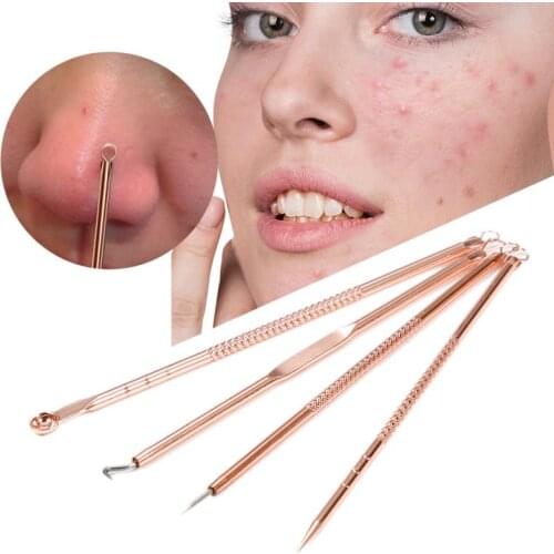 4pcs/set Acne Blackhead Removal Needles Carbon Steel Pimple Spot Extractor Beauty Face Clean Care Tools Clean Facial Pore TSLM1