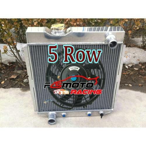 5 ROW Alu Radiator +Fan For Ford Mustang 64-66; Falcon Ranchero 60-65; Econoline Mercury Comet 61-65 5.0L V8 302 351 309 428 429