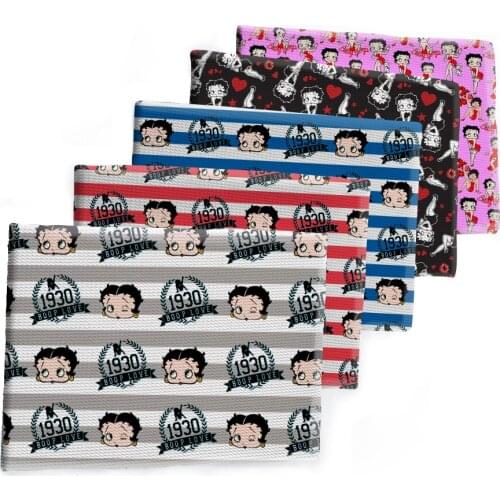 50*145cm Cute Cartoon Girl Bullet Textured Liverpool Patchwork Tissue Kids home textile