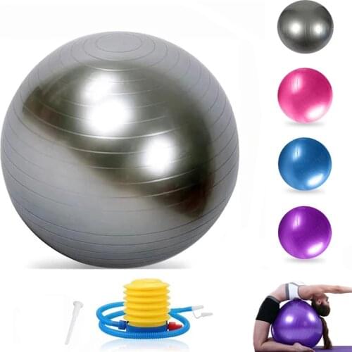 55cm 65cm 75cm Exercise Pilates Yoga Ball Balance Fitball Gym Fitness Ball Workout Massage Ball With Quick Foot Pump Anti Burst