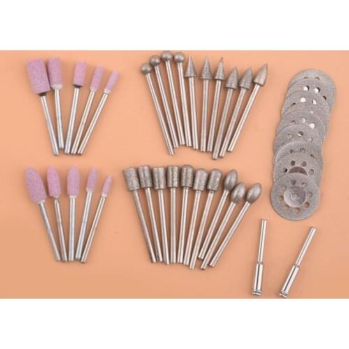 Diamond Grinding Cutting Carving Wheel Bit Burr Set Fit For Rotary Tool Abrasive Mounted Stone Engraving Polishing Cutting