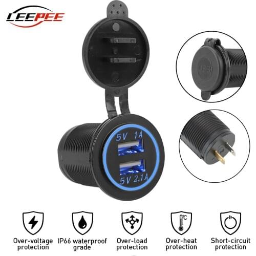 USB Quick Charger Fast Charging Splitter Socket Outlet Adapter 12V 24V Car Marine Caravan Truck Ship Auto Accessories Universal