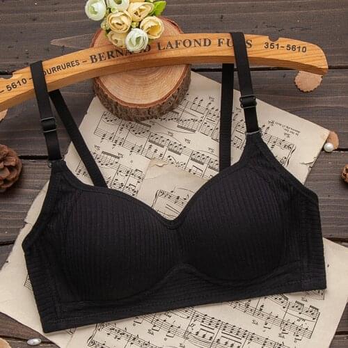 Simple Pure Cotton Girl Underwear Student Bra Developmental Thin Section Without Steel Ring Comfortable Bra