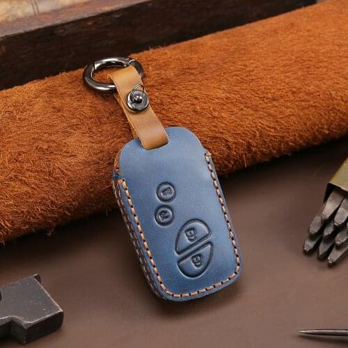 Genuine Leather Key Case Cover Bag For Lexus IS250 ES240 ES350 RX270 RX350 RX300 4 Buttons Remote Keyless Holder Car Accessories