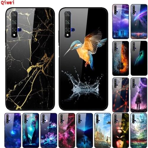 Tempered Glass Case For Huawei Honor 20 20 Pro 20 lite View 20 V20 Case Hard Painted Back Cover Coque For Huawei Honor20 View20