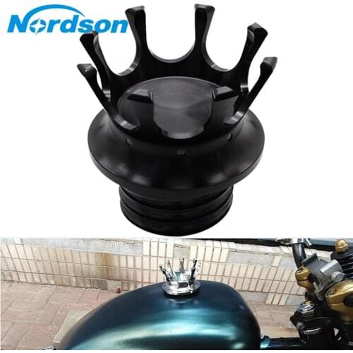 Nordson CNC Black Motorcycle Fuel Gas Tank ROUGH CRAFTS Decorative Oil Cap Accessories for Harley Davidson XL 1200 883 X48 Dyna