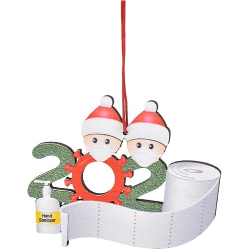 DIY blessings wooden pendant face mask snowman christmas tree hanging pendant christmas decoration living room home holiday