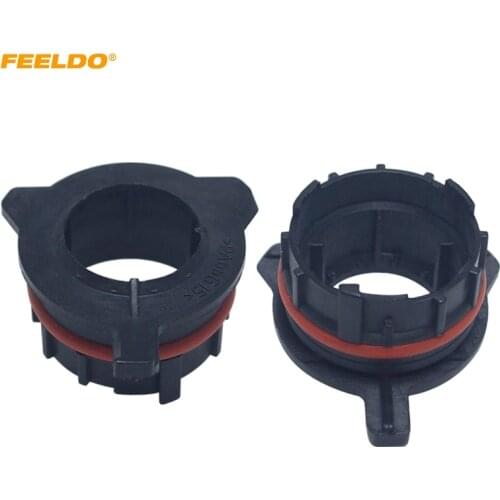 FEELDO 2x H7 LED Headlight Bulb Base Holders For Benz SLK BMW E39 1/5 Series E60 520 LED light Clip Retainer Clip Adapter