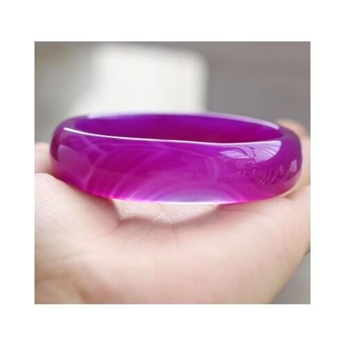 Jewelry Natural Agate Chalcedony Purple 54-62mm Bracelet Elegant Princess Jewelry Best Gift